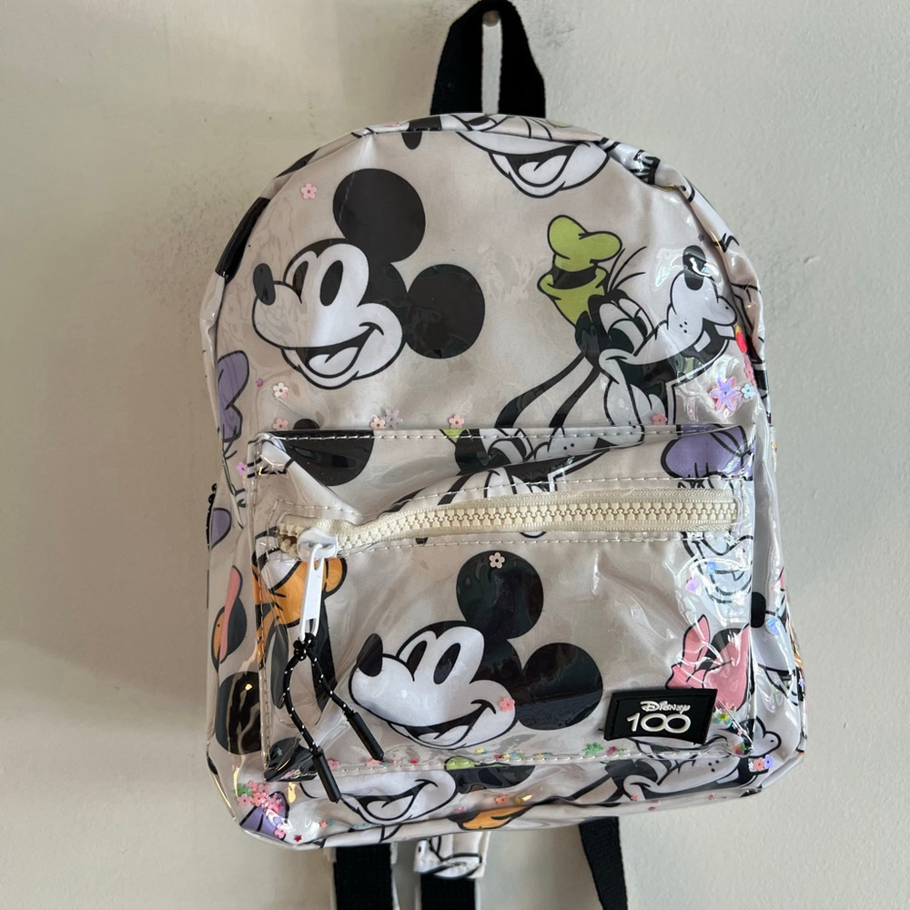Girls ZARA Disney 100 Mickey Minnie Backpack One Size White Black